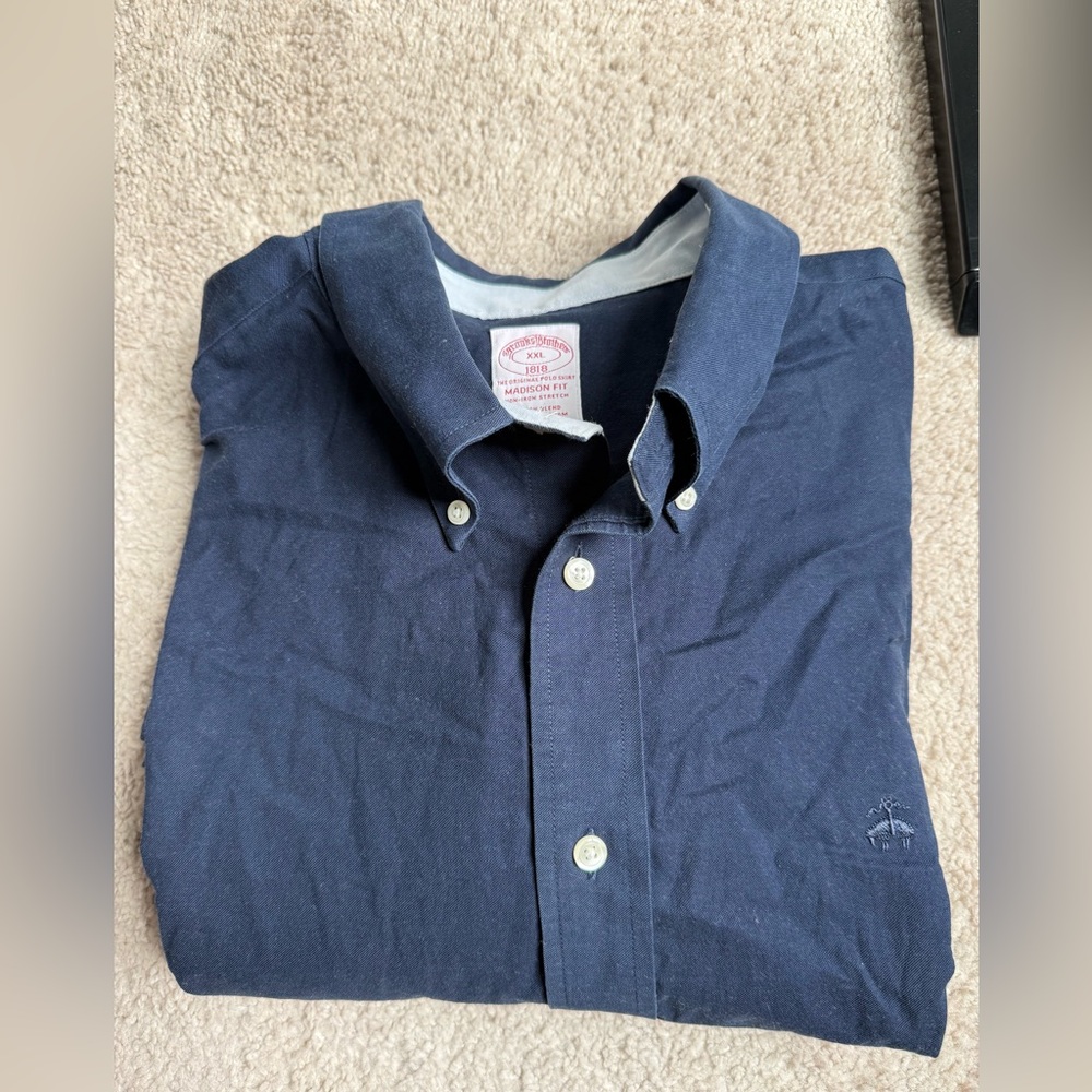 Brooks Brothers Navy Madison Fit dress shirt  XXL